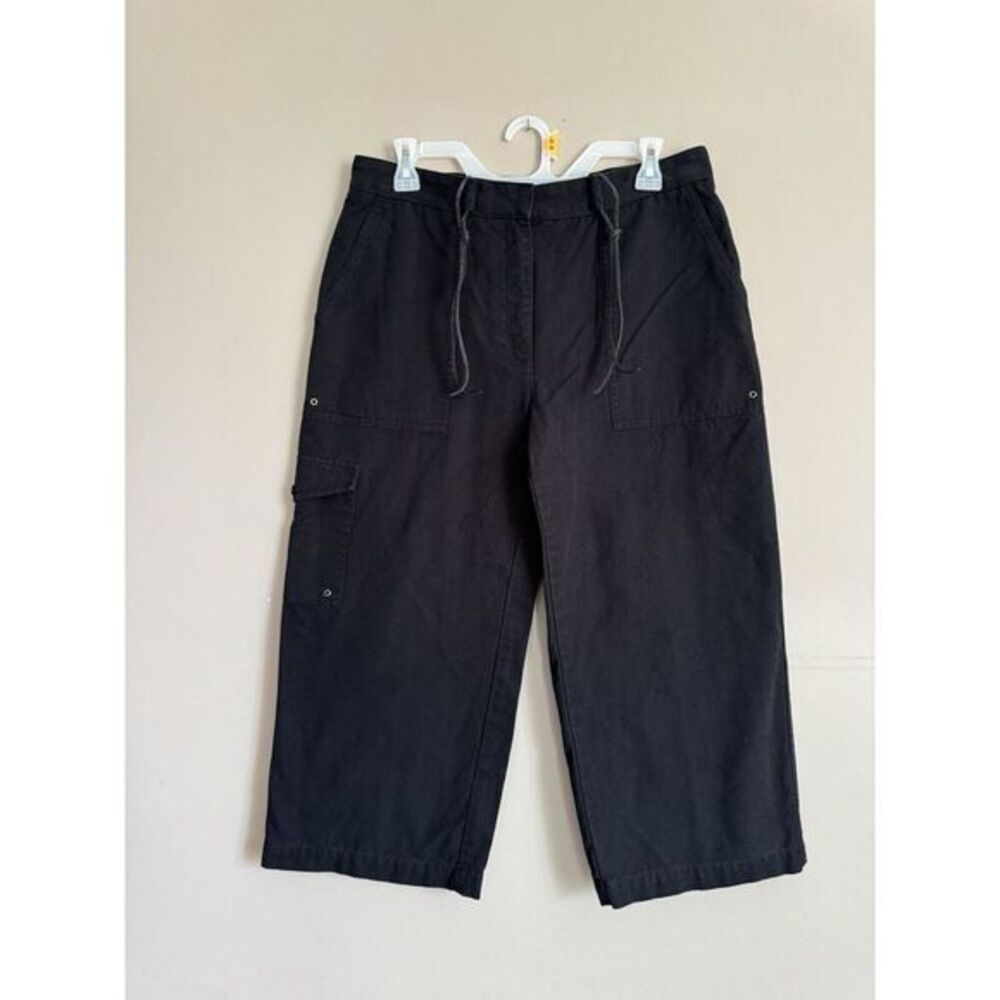 Lauren Ralph Lauren Black‎ Y2K Style Wide Leg Cargo Pocket Pants Size 10